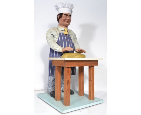 A superb original rare mid century automaton Baker / Bakery shop window advertising display automaton of a kneading baker. Ma