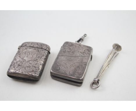 3 x .925 sterling tobacciana inc vestas, victorian, pipe accessory etc 
