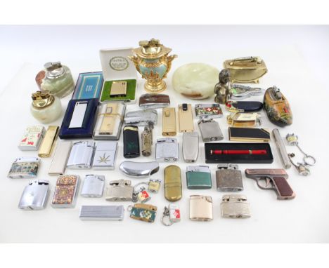 Cigarette Lighters Inc Vintage Table / Desk Ronson Zippo Colibri Onyx Job Lot 