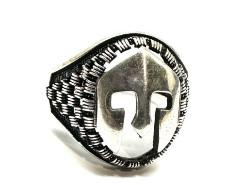 Warrior Helmet Silver Men Ring weight 9g 