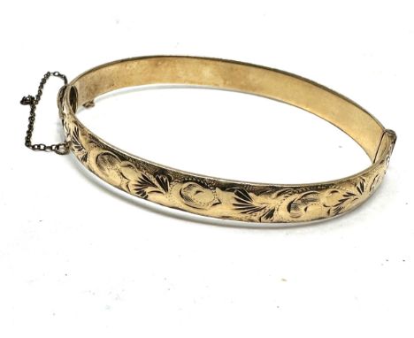 9ct gold metal core bangle weight 19g 