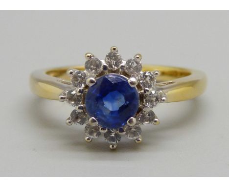 A silver gilt Sundar kyanite and white topaz ring, with certificate, R 