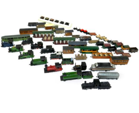 Proprietary and Kit Built OO9/HOe Narrow Gauge locos(16), coaches and wagons: OO Scale trains running on N gauge track. Engin