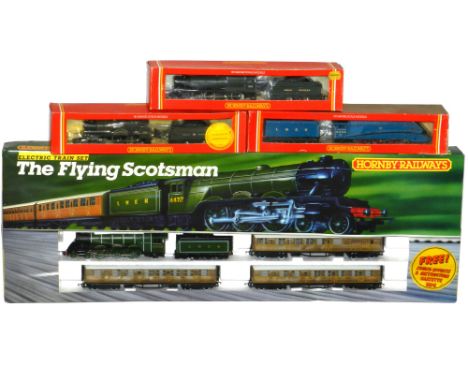 Hornby Flying Scotsmen set, Mallard and two GWR Locomotives. R778 Flying Scotsmen train set: LNER 4-6-2 Flying Scotsman with 