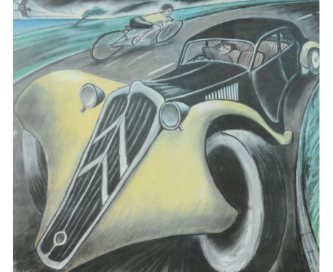 Paul R P Nicholls, Traction Avant, signed and numbered, reproduction print, 45 x 49cm (SH)
