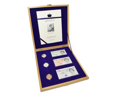 UK Golden Jubilee Crown &amp; Banknote Collection 2002 comprising: 3 x crowns 2002, cupro-nickel, sterling silver proof &amp;
