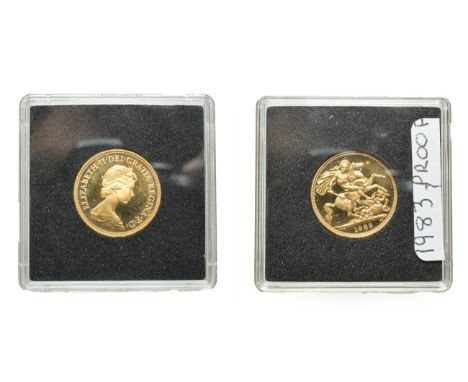 Elizabeth II, 1983 Proof Sovereign. Obv: Second portrait right. Rev: St. George and the dragon, 1974 in exergue. Proof FDC. 