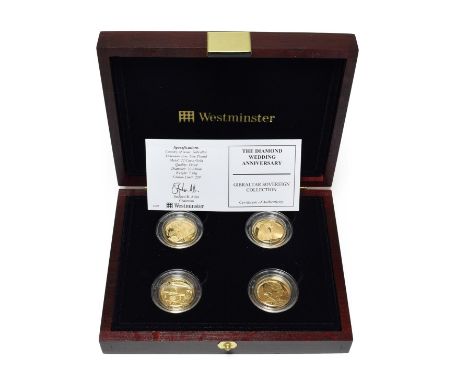 Gibraltar, 4-Coin Gold Proof Sovereign Collection 2007, commemorating the Queen &amp; Prince Philip's Diamond Wedding Anniver