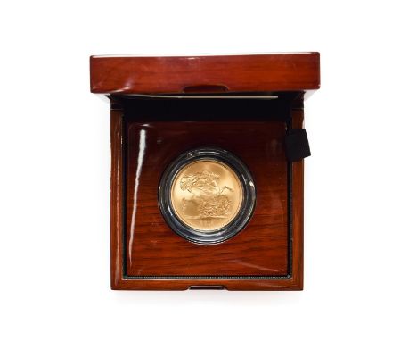 Elizabeth II, 2019 'Sovereign' Five Pounds. Obv: Fifth portrait right. Rev: St. George and the dragon. Matte finish, Brillian