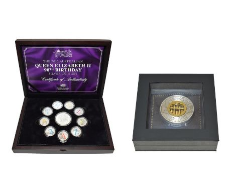 Australia, 'Silver Coin Set, Queen Elizabeth II 90th Birthday 2016' a 10-coin commemorative set struck by the Royal Australia