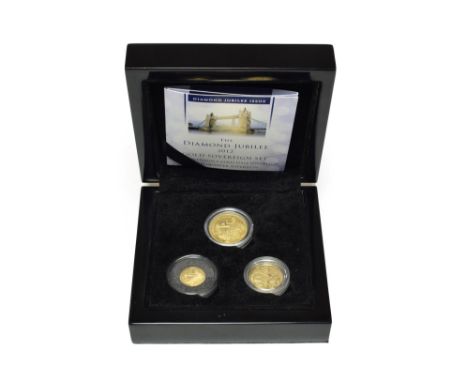 Tristan da Cunha, 'Gold Proof Sovereign Set 2012' commemorating the Queen's Diamond Jubilee &amp; comprising sovereign 22mm, 