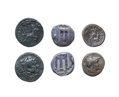 Bruttium, Kroton, Silver Stater,  480-430 B.C. 7.65g, 23.1mm, 12h. Obv: Tripod, legs terminating in lion's feet, stork standi