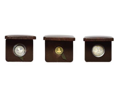 Turks &amp; Caicos Islands, 3 x Piedfort Proof Coins Commemorating Earl Mountbatten of Burma, issued in 1980 &amp; comprising