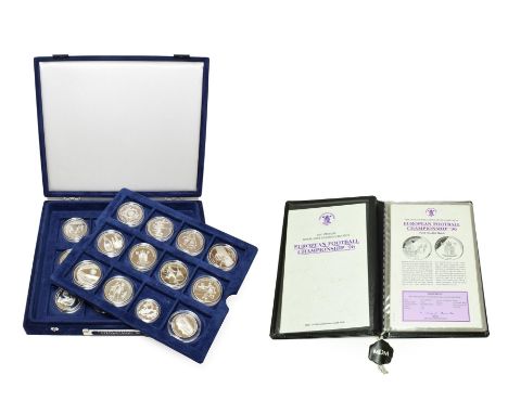 The Official Royal Mint Silver Collection celebrating 'The European Football Championship 1996' a part collection of 22 (of 2