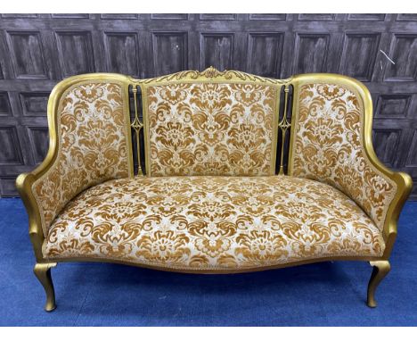 THREE SEATER SALON SOFA, painted of French design