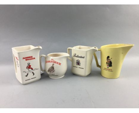 LOT OF WHISKY BRANDED CERAMIC JUGS, including Famous Grouse, White Horse and Ballantines