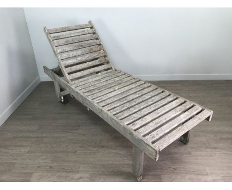 PAIR OF VINTAGE SLATTED GARDEN LOUNGERS