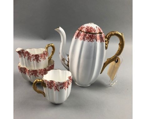 LATE 19TH CENTURY COALPORT PART COFFEE SERVICE, along with Royal Doulton Glamis Thistle tea of two set and other tea china