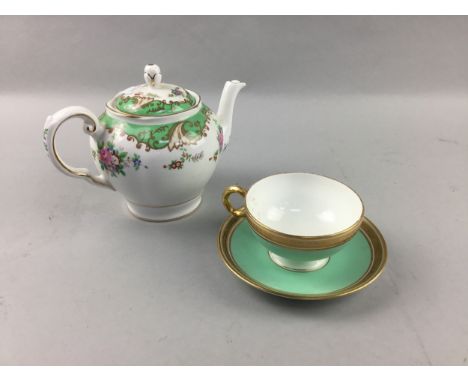 TUSCAN 'BLENHEIM' TEA SERVICE, comprising tea pot, two cups, two saucers, cream and sugar, along with other tea ware includin