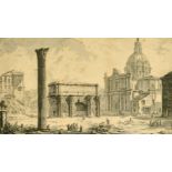 Giovanni Piranesi (1720-1778), 'Arco di Settimio Severo', etching, 18th Century, 15" x 23.25".