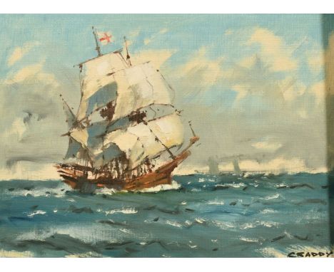 Eric Haysom Craddy (1913-2007) British, 'Old Timer', study of a clipper ship, oil on panel, signed, 10.5" x 14".