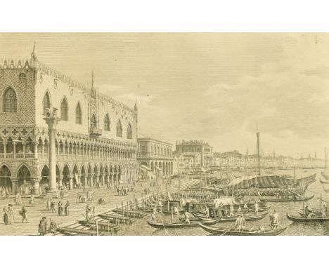 After Canaletto, 19th Century, 'Doges Palace, St. Marks, Venice', An antique copper plate engraving, The Folio Society trade 