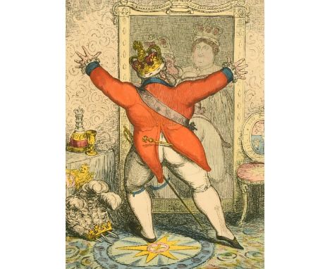 Isaac Robert Cruickshank (1789-1956), 'Reflection. To Be or Not To Be', hand coloured etching, 13.5" x 9.5".