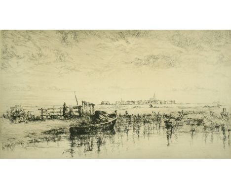 Sidney Mackenzie Litten, 'Eilen Marken' Netherlands, etching, signed in pencil and numbered, label verso, 8,25" x 14.75".