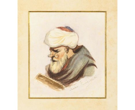                     JUNG,             Maria    Porträt eines orientalischen MannesAquarell. Rechts unten signiert. 25.6.(18)8