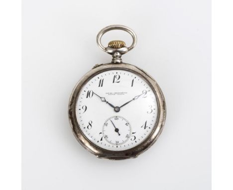  Silberne Taschenuhr in EtuiAlpina / Union Horlogère. Um 1910/20. Werknr. 119531, Gehäusenr. 119531.Gemarktes Werk mit Schwei