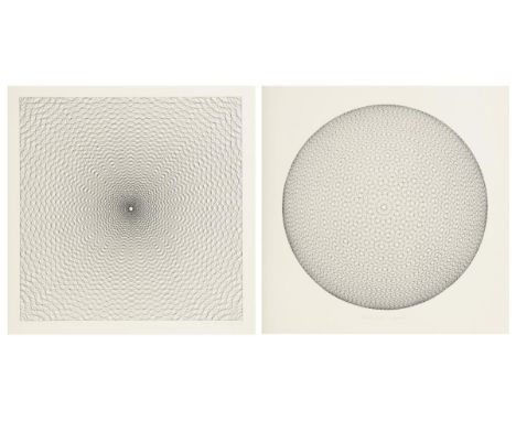                     WILDING,             Ludwig(1927 Grünstadt - 2010 Buchholz)    2 Op-Art-Kompositionen2 Siebdrucke. Je mit