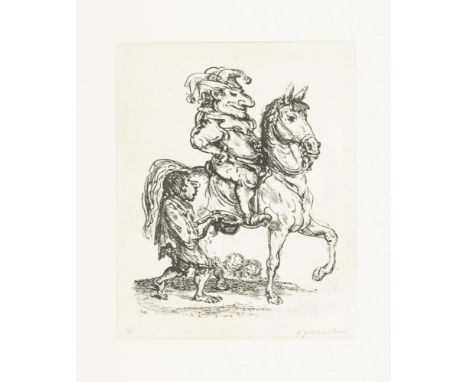   WEBER,  Andreas Paul(1893 Arnstadt - 1980 Schretstaken) "Der stolze Kasper"Lithografie auf BFK Rives-Bütten. Bleistiftsigna