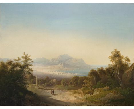                     FABER,             Traugott zugeschrieben(1786 Dresden - 1863 Dresden)    Blick auf Palermo und Monte Pel