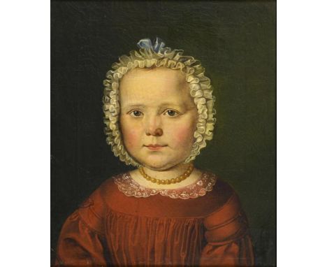             Biedermeier-KinderbildnisÖl/Leinwand. Unsigniert. 28 x 23,5 cm. Gerahmt34 x 30 cm.             Porträt eines jung