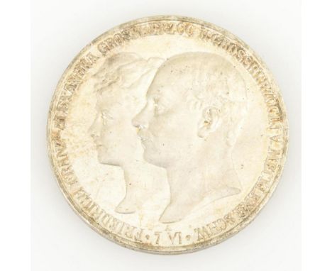 5 Mark, Großherzogtum Mecklenburg-Schwerin 1904 Silber. 27,8 g. "Friedrich Franz - Alexandra Grossherzog u. Grossherzogin v. 
