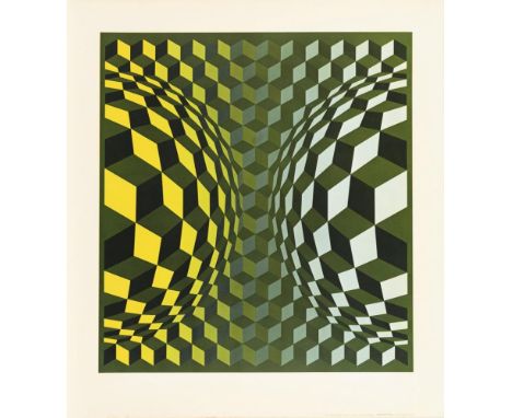                     VASARELY,             Victor(1906 Pécs - 1997 Paris)    "Cheyt Gordes"Farboffsetdruck. Im Druck signiert.