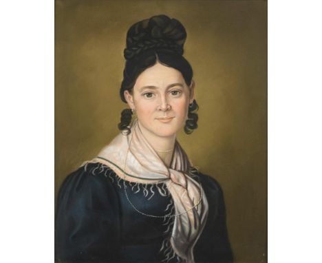            Monogrammist "F.M.": Biedermeier-DamenbildnisPastell. Rechts unten monogrammiert. 1831. 53 x 45 cm. Gerahmt &amp;