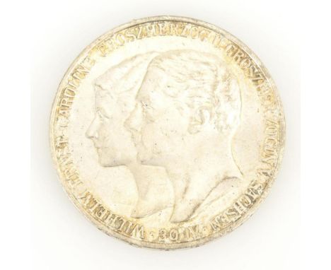 5 Mark, Großherzogtum Sachsen, 1903 Silber. 27,8 g. "Wilhelm Ernst - Caroline Groszherzog und Groszherzogin von Sachsen 30 IV