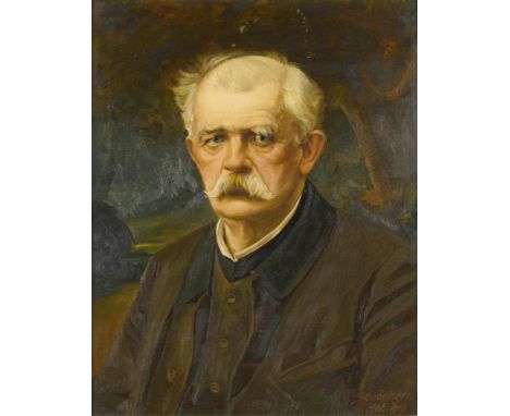                     SCHÖNHERR,             P.    Porträt eines HerrenÖl/Malkarton. Rechts unten signiert mit Zusatz Hof. 1919