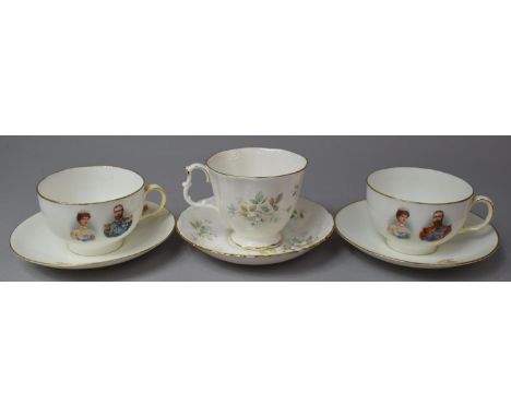 A Royal Albert Teacup and Saucer Together with Two Royal Doulton Coronation Cups and Saucers 