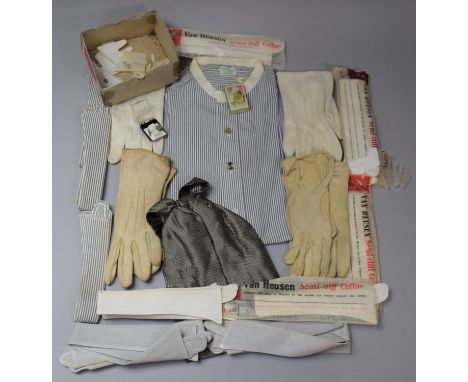 A Collection of Vintage Gents Stiff Collars, Cravat, Shirt etc 