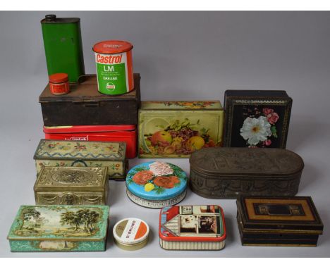 A Collection of Various Vintage Tins to comprise Castrol Grease, Various Other Examples to include Jacob and Co Etc 