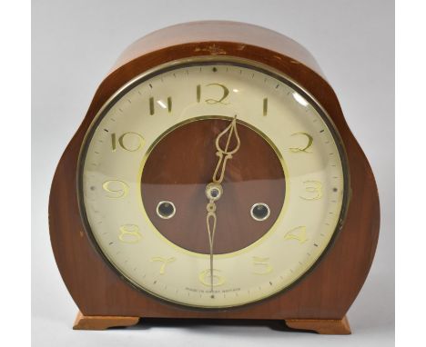 A Mid 20th Century Mantle Clock with Eight Day Movement, 20cm wide 