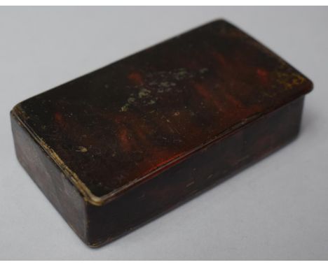 A 19th Century Horn Snuff Box of Rectangular Form, 8cm wide 