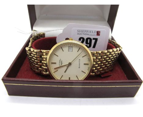 Rotary; A Modern Gent's Wristwatch, the signed dial with line markers, centre seconds and date aperture, (quartz movement) wi