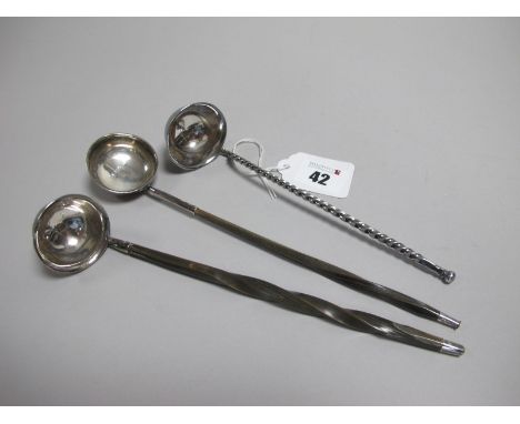 A Scottish Part Hallmarked Silver Cream Ladle, FH, with plain circular bowl and twisted handle, overall length approximately 