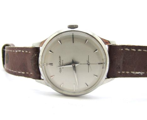 Jaeger LeCoultre; A Vintage Automatic Gent's Wristwatch, the signed dial with dagger and line markers and subsidiary seconds,