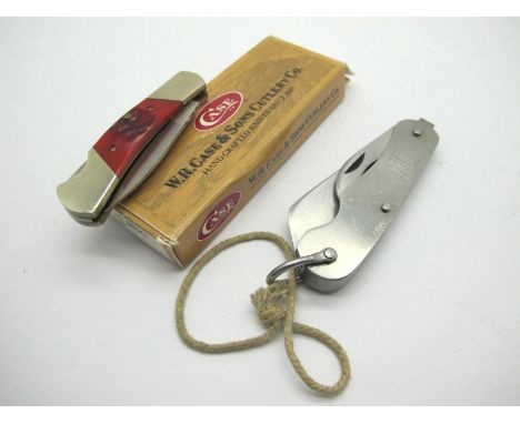 Military Pocket Knife, single blade and bottle opener, 1955 Myson - oil the joints, lanyard ring, 10cm closed length; Case Si
