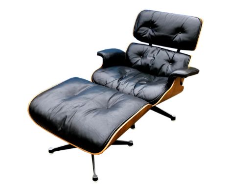 Charles &amp; Ray Eames for Herman Miller,  model 670 lounge chair and matching 671 ottoman, bent-ply rosewood veneered shell