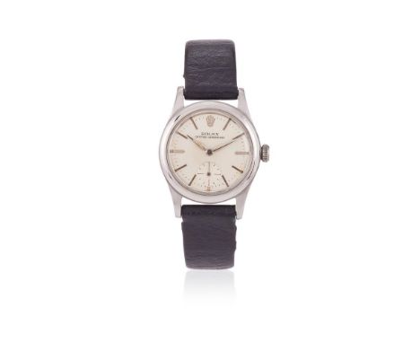 ROLEX, OYSTER SPEEDKING, REF. 2784 A STAINLESS STEEL WRISTWATCH, CIRCA 1945Movement: Manual wind, 15 jewels Case: Stainless s